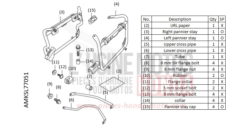 KIT,PANNIER STAY(AL) de Africa Twin DCT GRAND PRIX RED (R380B) 2022